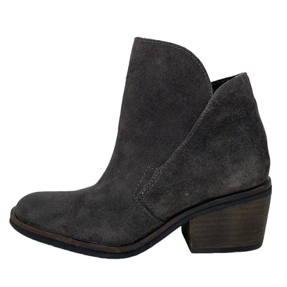 Dolce Vita Ankle Boots Shoes Slip on Suede Leather Gray Size 6.5 - Picture 1 of 16